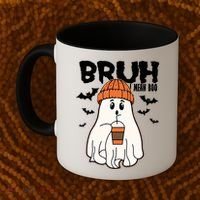 Funny Halloween Ghost Bruh I Mean Boo Coffee Mug thumb 2