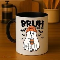 Funny Halloween Ghost Bruh I Mean Boo Coffee Mug thumb 4