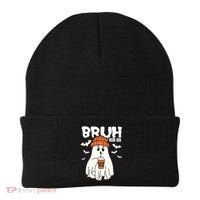 Funny Halloween Ghost Bruh I Mean Boo Beanie thumb 0