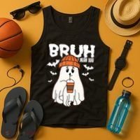 Funny Halloween Ghost Bruh I Mean Boo Tank Top thumb 4
