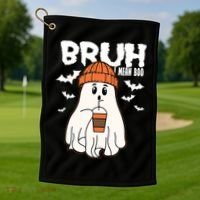 Funny Halloween Ghost Bruh I Mean Boo Golf Towel thumb 1