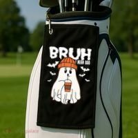 Funny Halloween Ghost Bruh I Mean Boo Golf Towel thumb 2