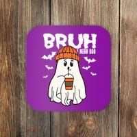 Funny Halloween Ghost Bruh I Mean Boo Coaster thumb 0