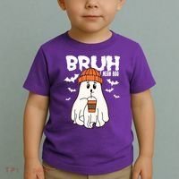 Funny Halloween Ghost Bruh I Mean Boo Toddler T-Shirt thumb 2