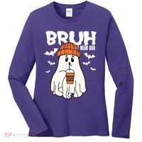 Funny Halloween Ghost Bruh I Mean Boo Women's Long Sleeve Shirt thumb 0