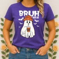 Funny Halloween Ghost Bruh I Mean Boo Women's T-Shirt thumb 2
