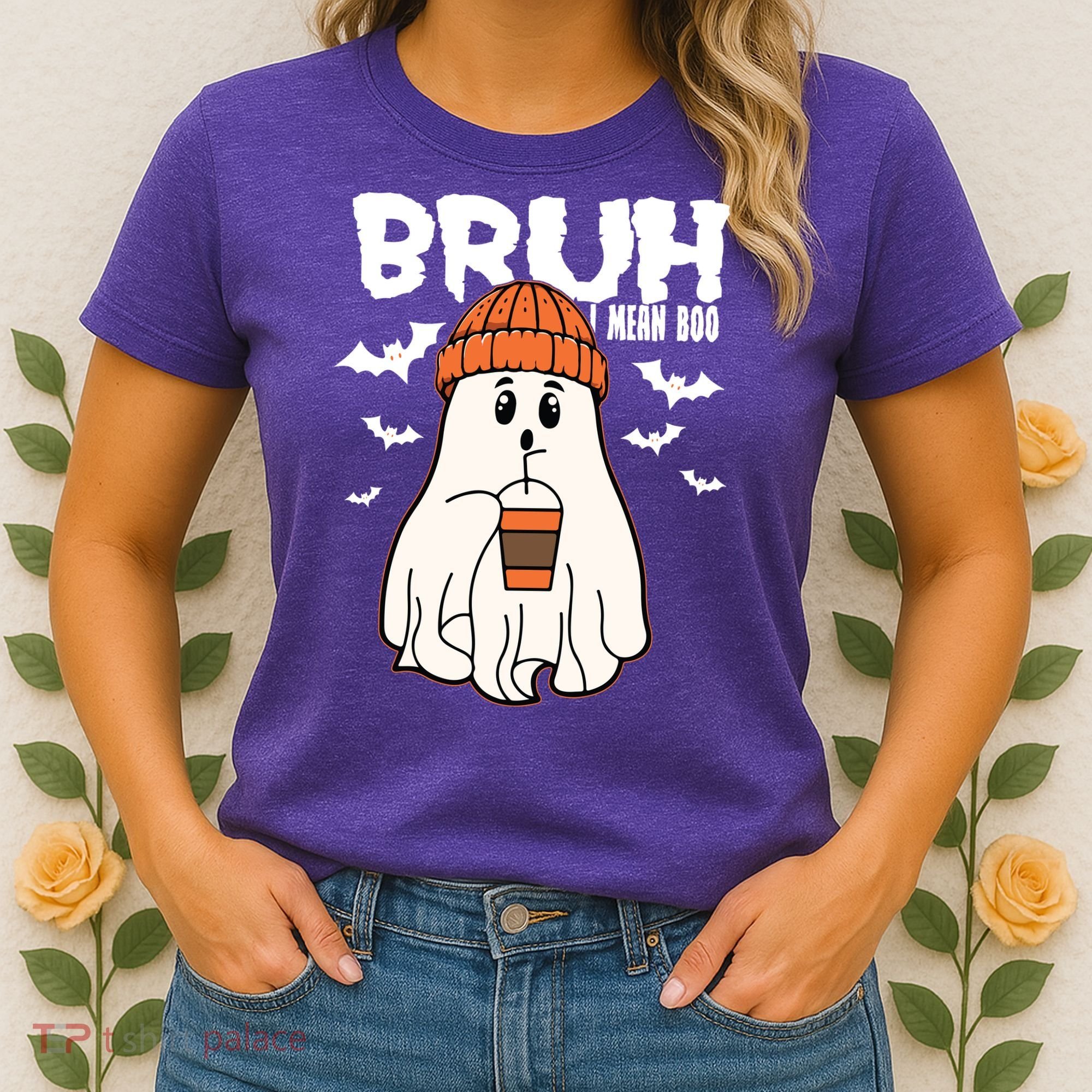 Funny Halloween Ghost Bruh I Mean Boo Women's T-Shirt