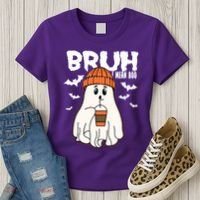 Funny Halloween Ghost Bruh I Mean Boo Women's T-Shirt thumb 3
