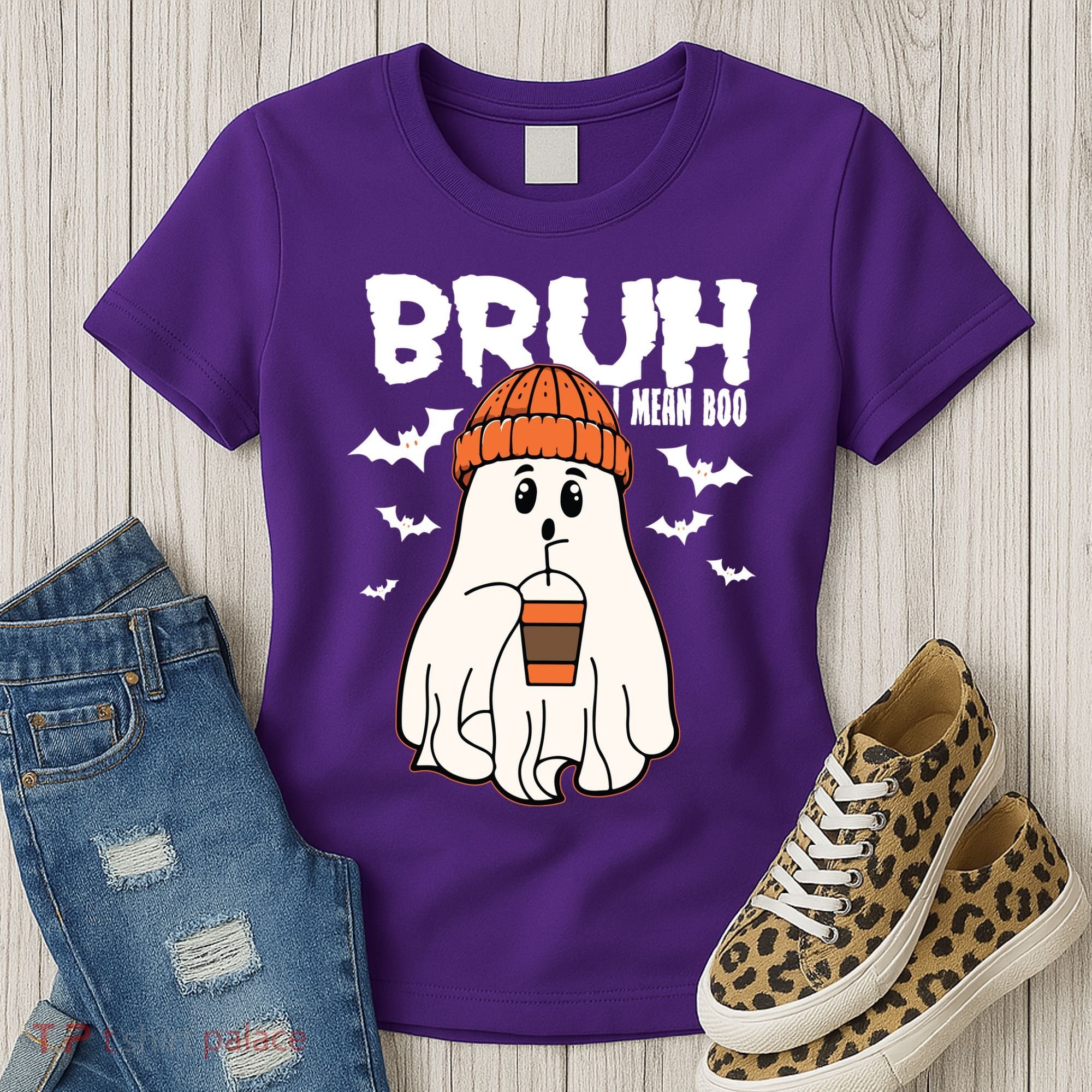 Funny Halloween Ghost Bruh I Mean Boo Women's T-Shirt