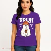 Funny Halloween Ghost Bruh I Mean Boo Women's T-Shirt thumb 4