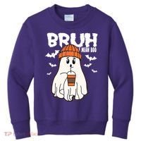 Funny Halloween Ghost Bruh I Mean Boo Kids Sweatshirt thumb 0