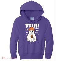 Funny Halloween Ghost Bruh I Mean Boo Kids Hoodie thumb 0