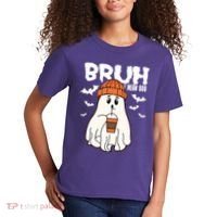 Funny Halloween Ghost Bruh I Mean Boo Kids T-Shirt thumb 2