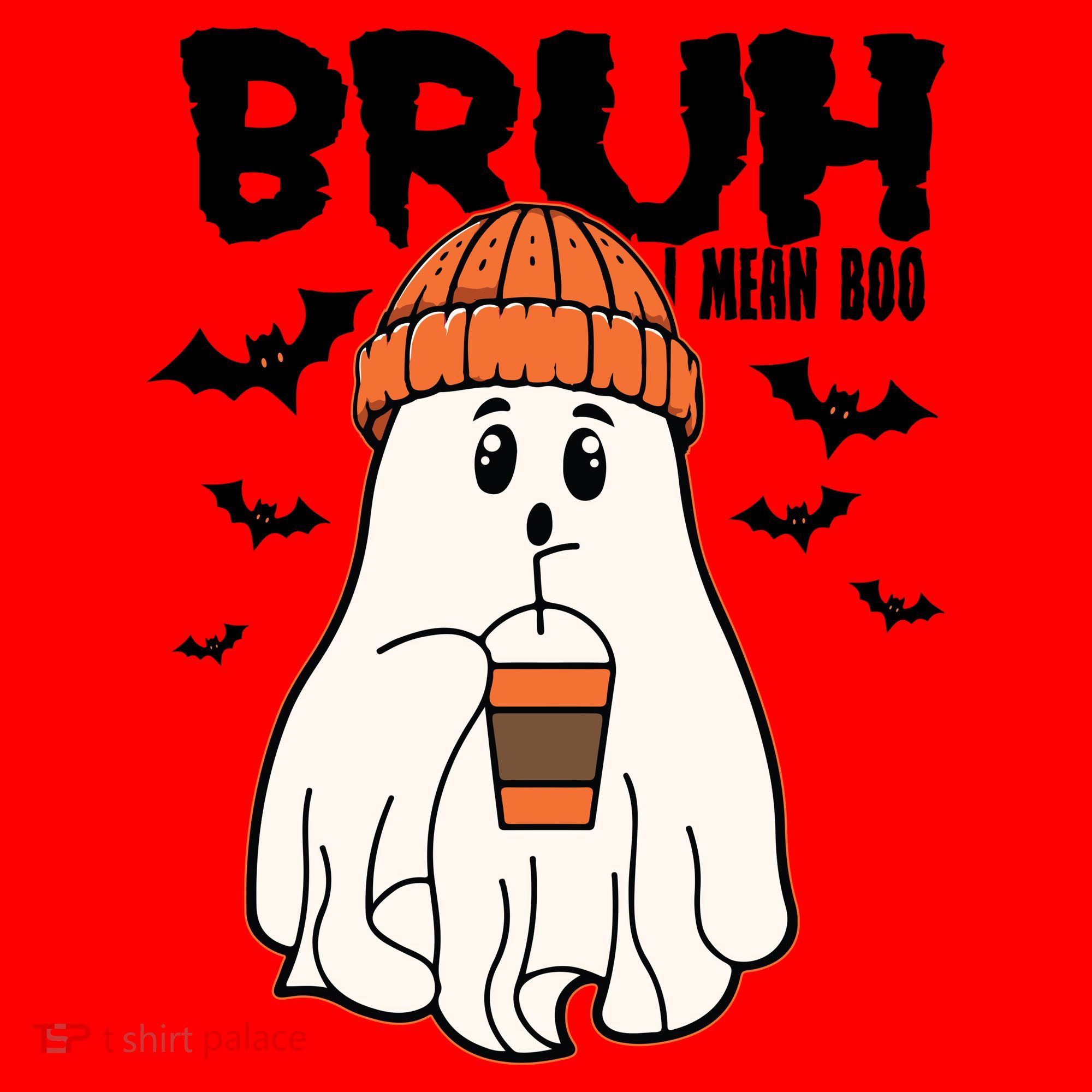 Funny Halloween Ghost Bruh I Mean Boo Santa Hat