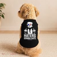 Funny Haters Gonna Hate President Donald Trump Middle Finger Doggie Tank thumb 2