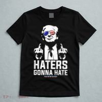 Funny Haters Gonna Hate President Donald Trump Middle Finger T-Shirt thumb 5