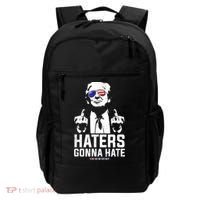 Funny Haters Gonna Hate President Donald Trump Middle Finger Backpack thumb 0