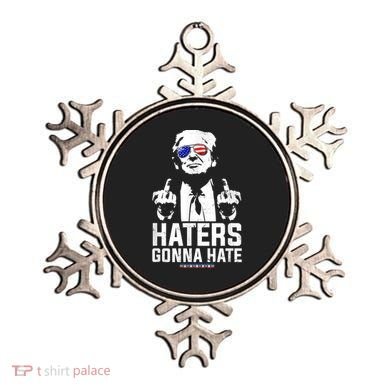 Funny Haters Gonna Hate President Donald Trump Middle Finger Ornament