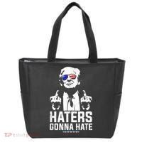 Funny Haters Gonna Hate President Donald Trump Middle Finger Tote Bag thumb 0