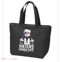 Funny Haters Gonna Hate President Donald Trump Middle Finger Tote Bag thumb 3