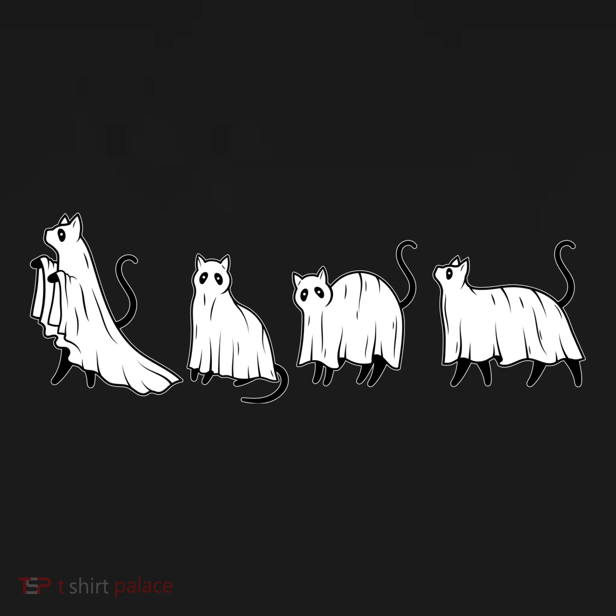 Funny Halloween Ghost Cats Doggie Tank