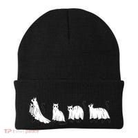 Funny Halloween Ghost Cats Beanie thumb 0