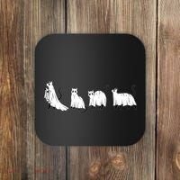 Funny Halloween Ghost Cats Coaster thumb 0