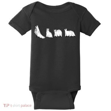 Funny Halloween Ghost Cats Baby Bodysuit