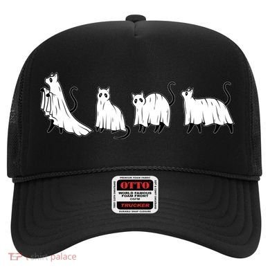 Funny Halloween Ghost Cats Hat