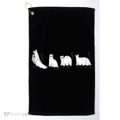 Funny Halloween Ghost Cats Golf Towel