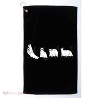 Funny Halloween Ghost Cats Golf Towel thumb 0