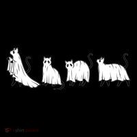 Funny Halloween Ghost Cats Women's T-Shirt thumb 6