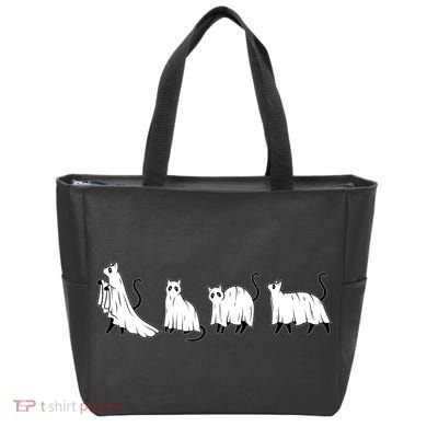 Funny Halloween Ghost Cats Tote Bag