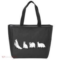Funny Halloween Ghost Cats Tote Bag thumb 0