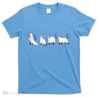 Funny Halloween Ghost Cats T-Shirt thumb 0