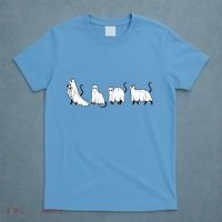 Funny Halloween Ghost Cats T-Shirt thumb 4