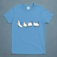 Funny Halloween Ghost Cats T-Shirt thumb 4