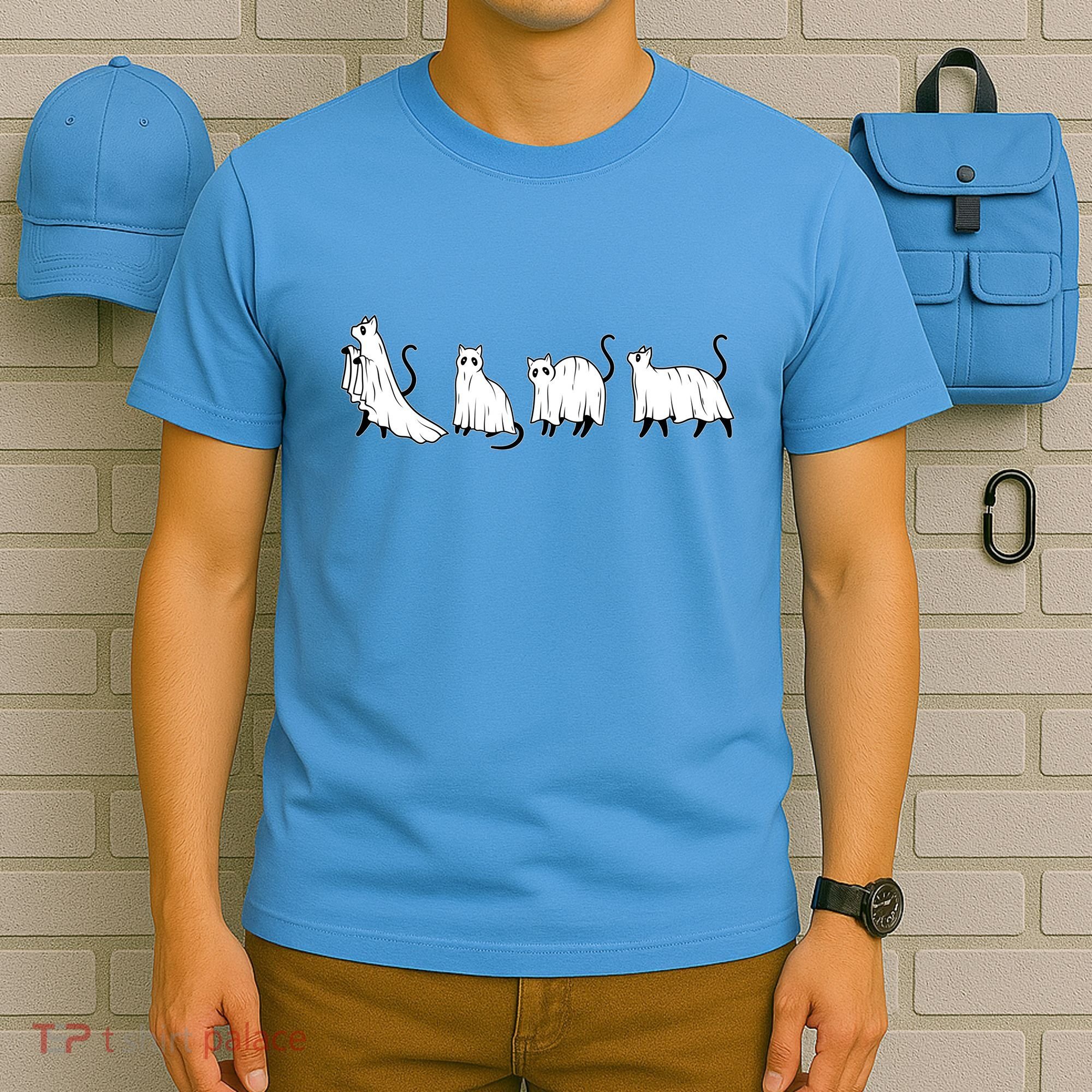 Funny Halloween Ghost Cats T-Shirt