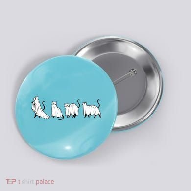 Funny Halloween Ghost Cats Button