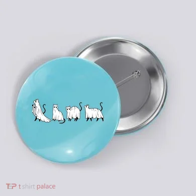 Funny Halloween Ghost Cats Button