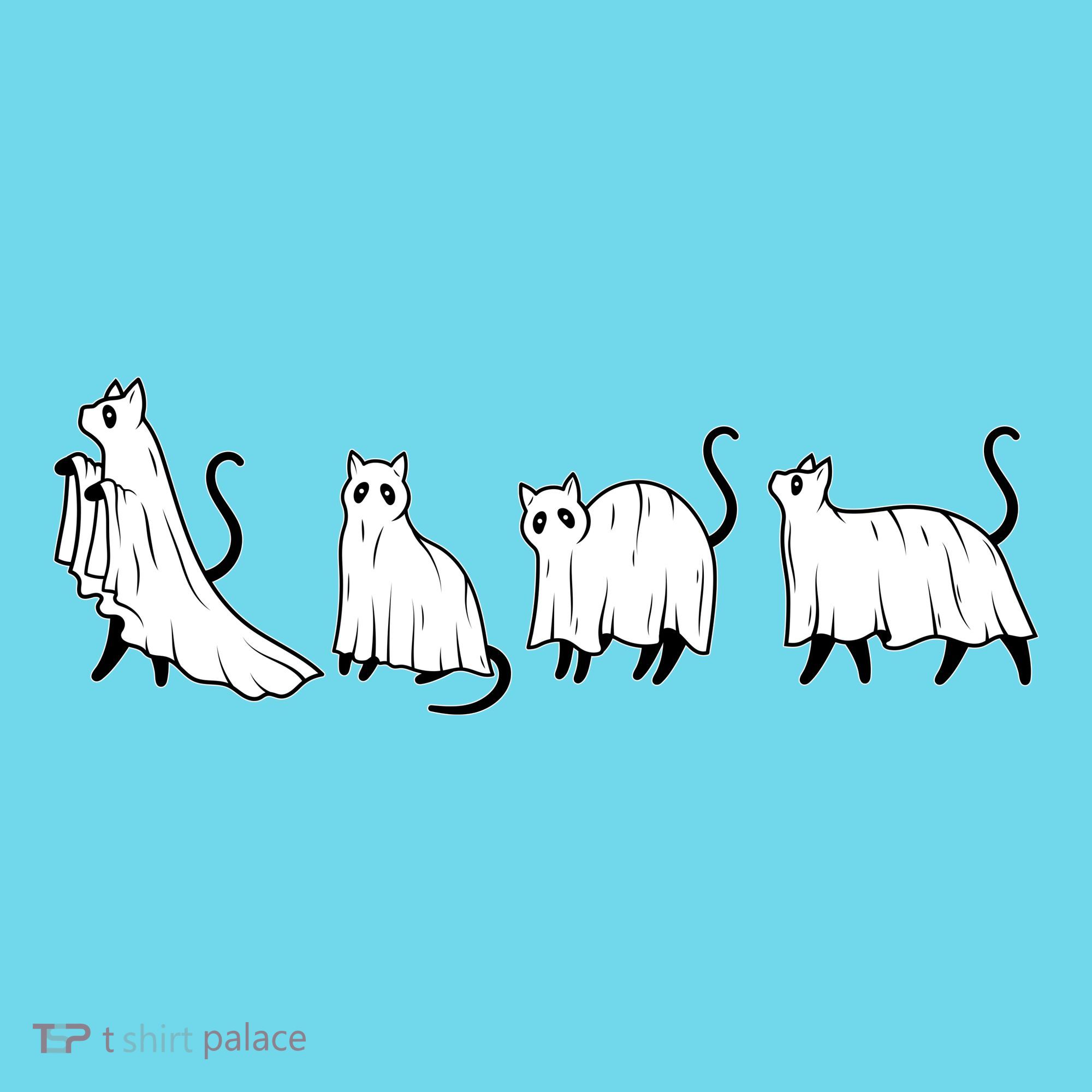 Funny Halloween Ghost Cats Kids T-Shirt