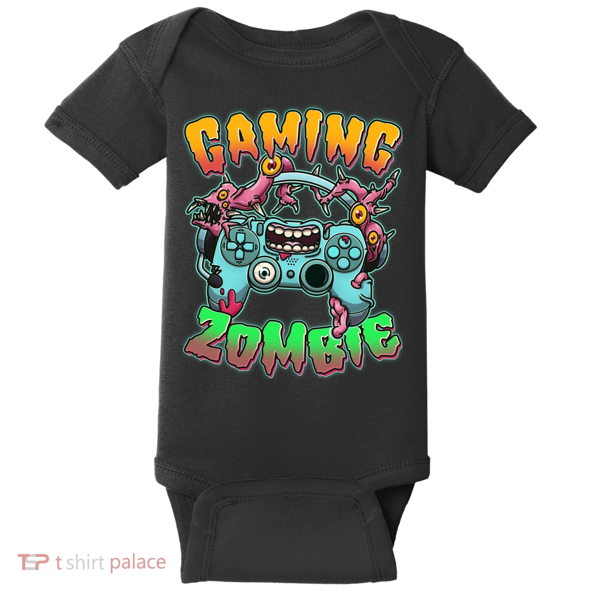 Funny Halloween Gaming Zombie Game Controller Baby Bodysuit