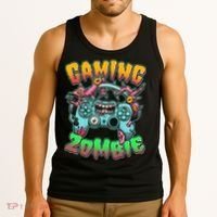 Funny Halloween Gaming Zombie Game Controller Tank Top thumb 3
