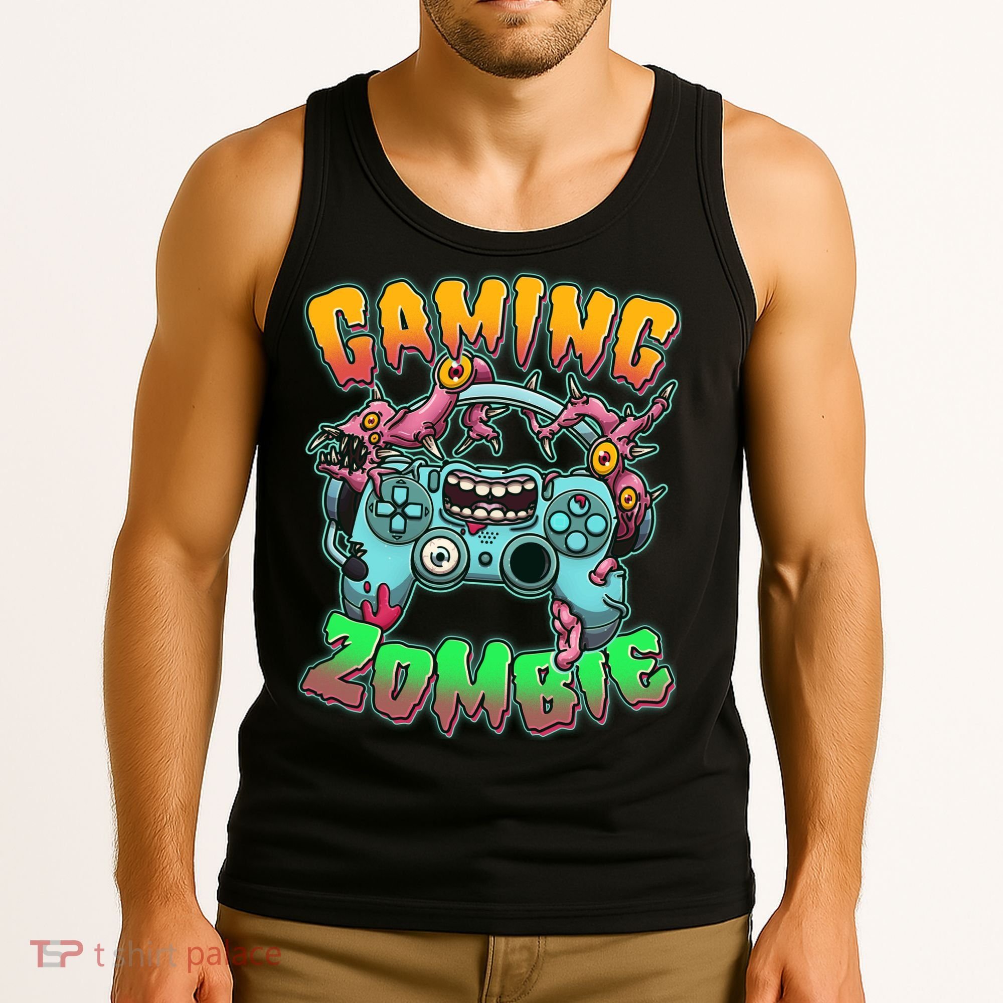 Funny Halloween Gaming Zombie Game Controller Tank Top