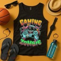 Funny Halloween Gaming Zombie Game Controller Tank Top thumb 4