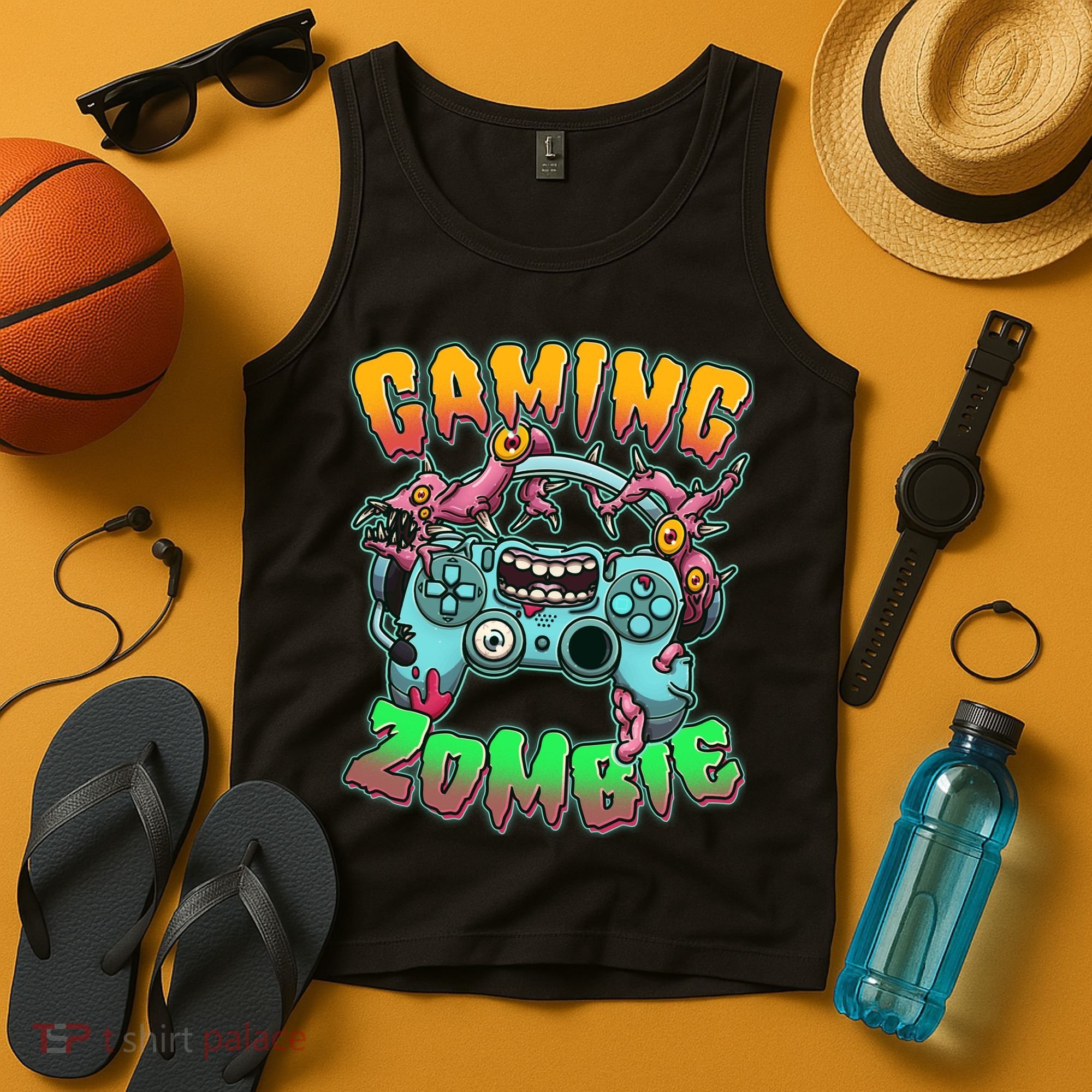 Funny Halloween Gaming Zombie Game Controller Tank Top