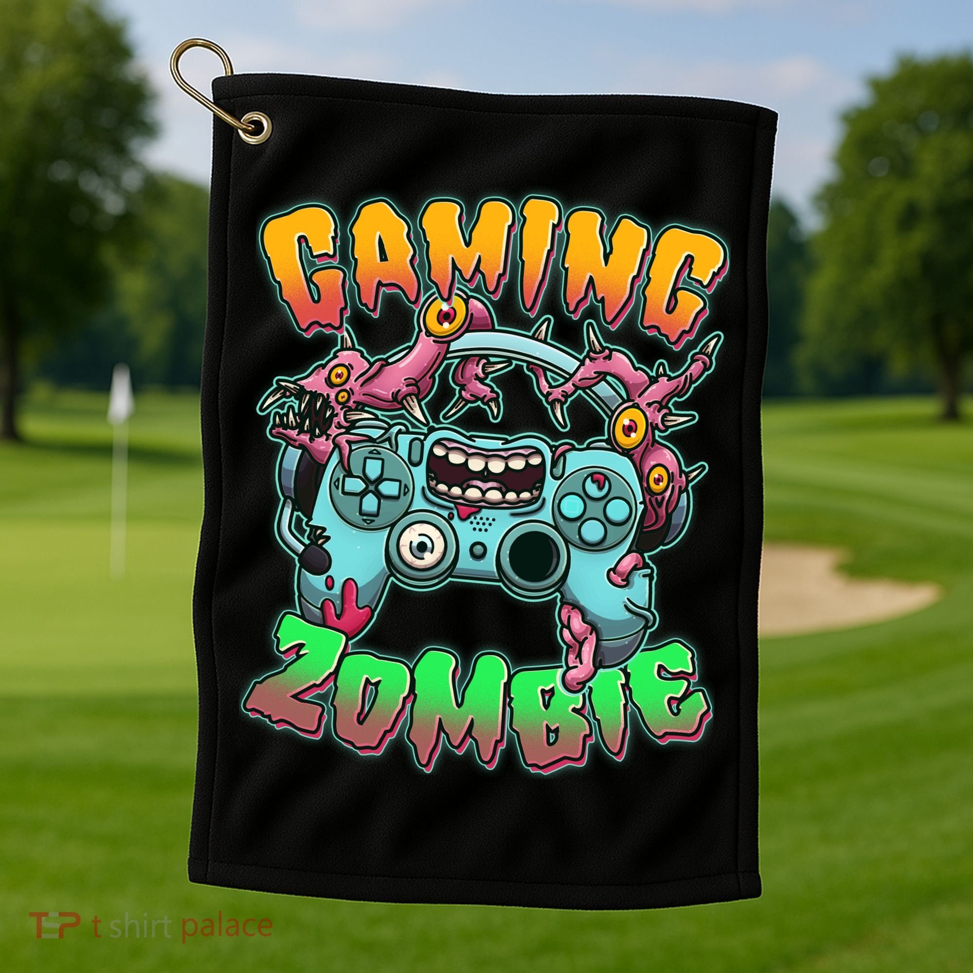 Funny Halloween Gaming Zombie Game Controller Golf Towel