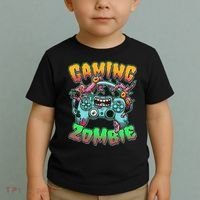 Funny Halloween Gaming Zombie Game Controller Toddler T-Shirt thumb 2