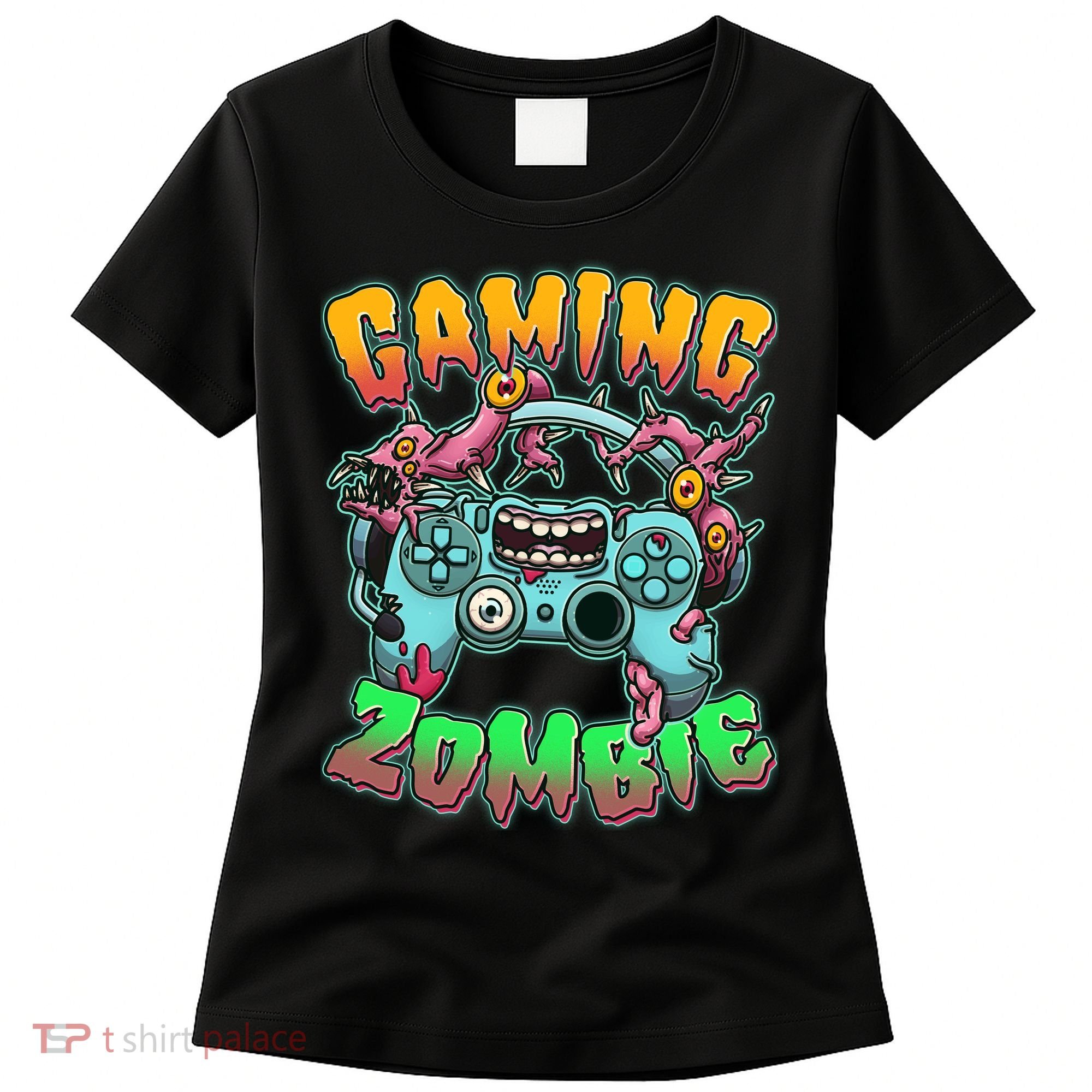 Funny Halloween Gaming Zombie Game Controller Women's T-Shirt