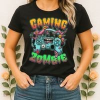 Funny Halloween Gaming Zombie Game Controller Women's T-Shirt thumb 2